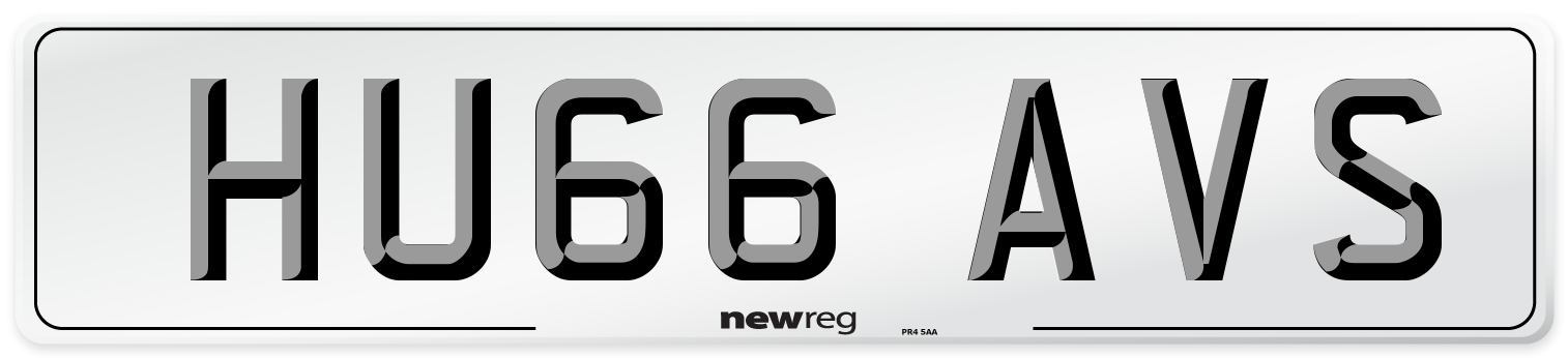 HU66 AVS Number Plate from New Reg
